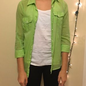 Green Button Up
